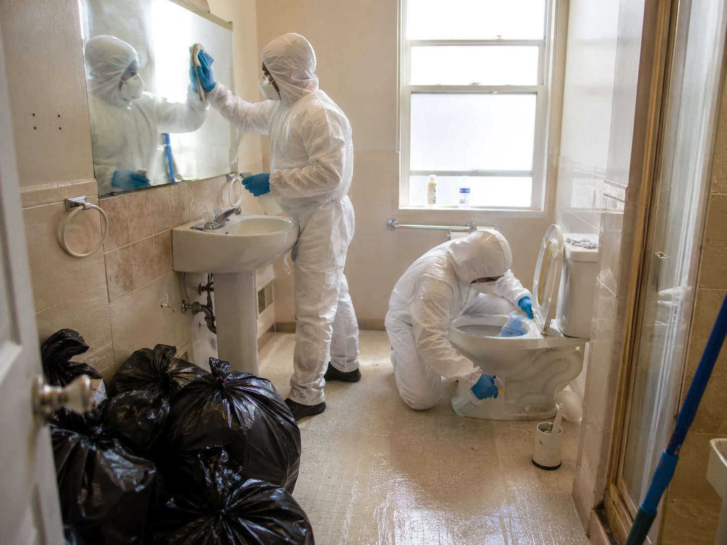 Cleaning begins by making the room reachable.